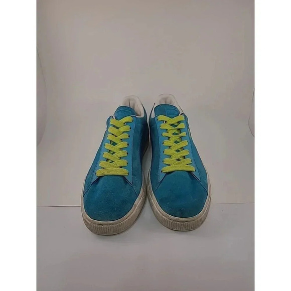 Puma SUEDE Classic Sprayed Fluo Blue Punch Size 10.5 - Picture 2 of 9
